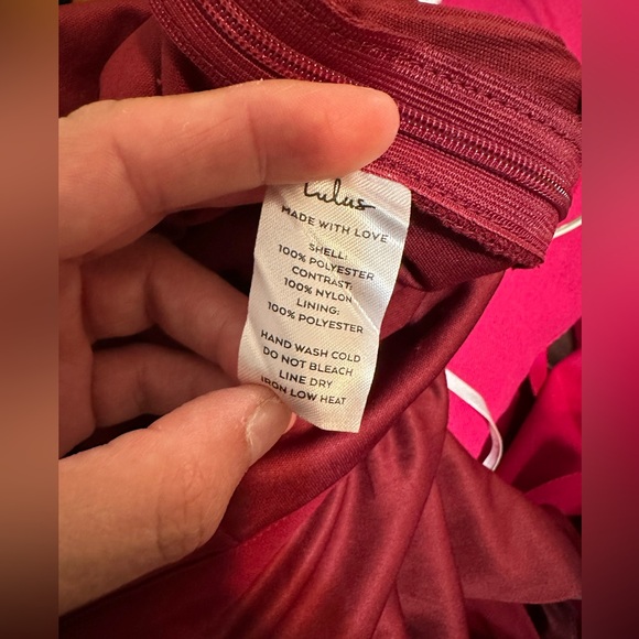 GUC LULUS Kiska Burgundy Lace Wide-Leg V-Neck Jumpsuit - Picture 9 of 13